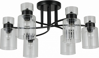 Люстра потолочная Sensio Sculptor 6x40 Вт E27 черный/прозрачный ALG-07555/6-Bl
