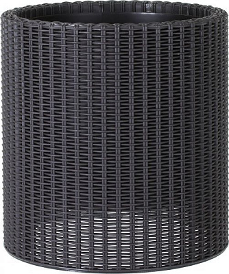 Горщик пластиковий Keter Cylinder Planter L круглий 39л коричневий