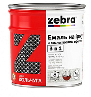 Емаль ZEBRA 3 в 1 серія Кольчуга молоткова 90 чорний глянець 2,2кг