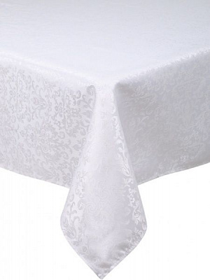 Скатертина La Nuit Jacquard Вензель waterproof 140x240 см слонова кістка La Nuit