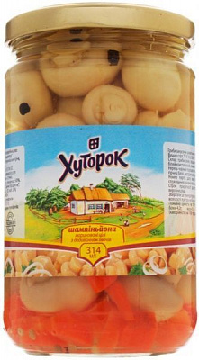 Грибы консервированные Хуторок Шампиньоны маринованные 314 мл