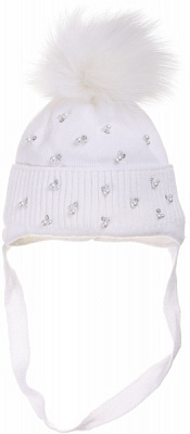 Шапочка детская для девочки Kraft+ р.44-46 белый 2772 