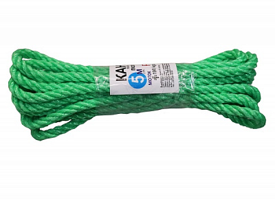 Канат Радосвіт полипропиленовый крученый диаметр 7 мм моток 5 м 7 мм 7 мм 5 м зеленый 0,107 кг