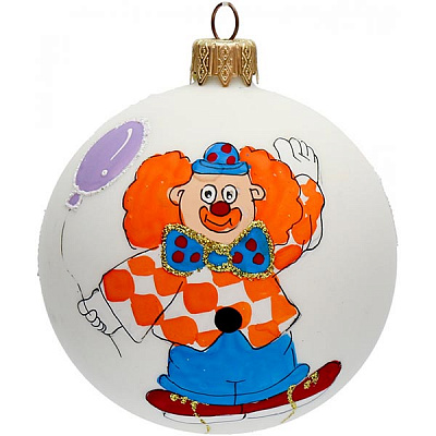 Кулька новорічна 1519 біла матова 80 мм