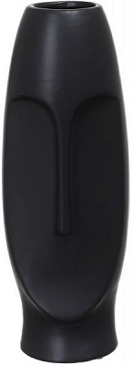 Ваза керамическая черная Face 10х9,5х24 см