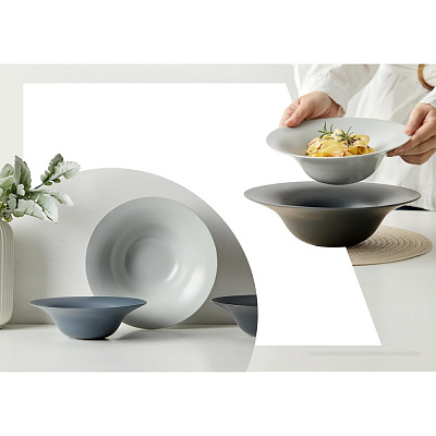 Тарілка супова Krauff Hattu Gray 760 мл 21,5 см 24-320-042