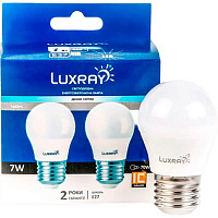 Лампа светодиодная Luxray 2 шт./уп. 7 Вт G45 матовая E27 220 В 4200 К LXA-442-A45-2707 