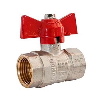 Кран шаровой Gross Optimal Ду 15 1/2 В-В бабочка красный