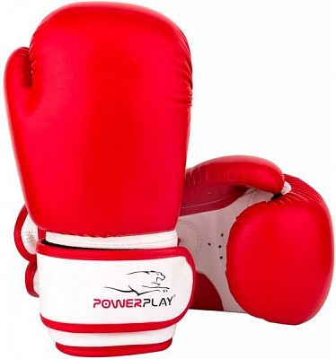 Боксерские перчатки PowerPlay р. 8 8oz PP_3004 белый/красный