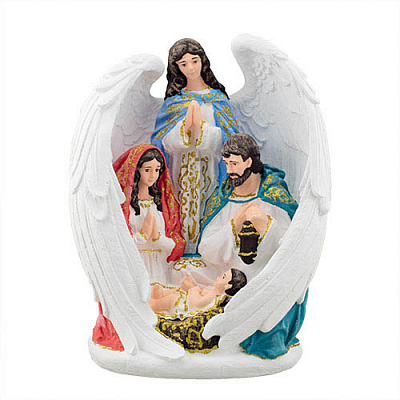 Статуэтка Decoline Святое семейство с ангелом цветная (гипс) R0220-1(G) 31,5 см 