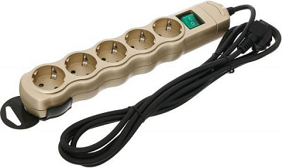 Подовжувач Expert Power із заземленням 5 гн. бронза 3 м BNG-SS5NSGR-3G10M3-B;BNG-SS5SGR-