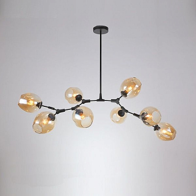 Люстра стельова Altalusse INL-5111P-08 8x40 Вт E27 чорний/бурштиновий