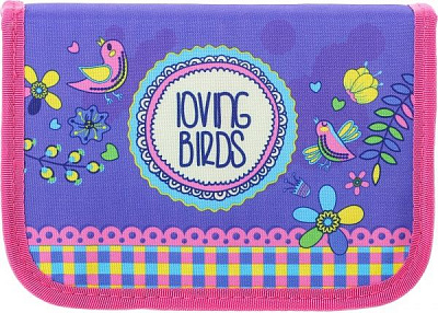 Пенал школьный Цветы 19,5x13x4 см разноцветный