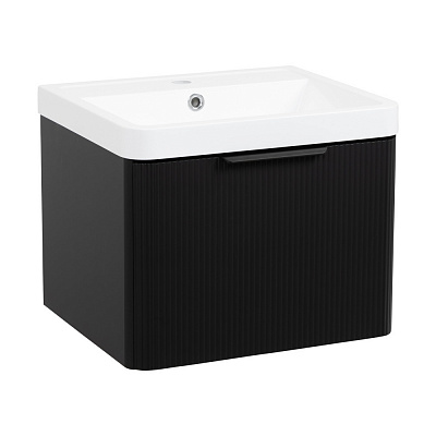 Тумба подвесная Aqua Rodos FROST (BLACK-MATT-PVC) 1 ящик с умывальником Ваr 50 см