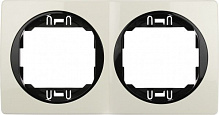 Рамка двомісна Aling-Conel EON горизонтальна бежево-чорний E6701.9E