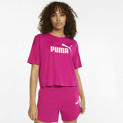 Футболка Puma ESS Cropped Logo Tee 58686686 р.M малиновый