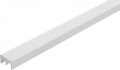Шина верхняя из ПВХ для раздвижных мебельных дверей 1000х6,5х6,5х10х18 белый