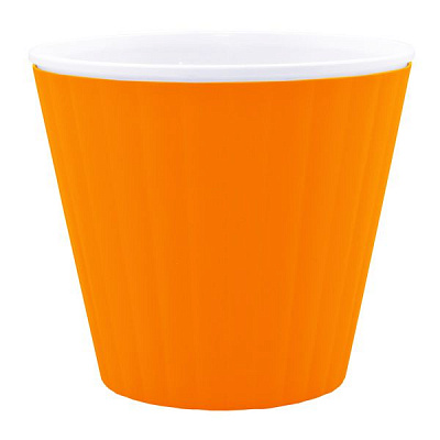 Горщик пластиковий Алеана Ібіс круглий 1,6л помаранчевий із білим (114034)