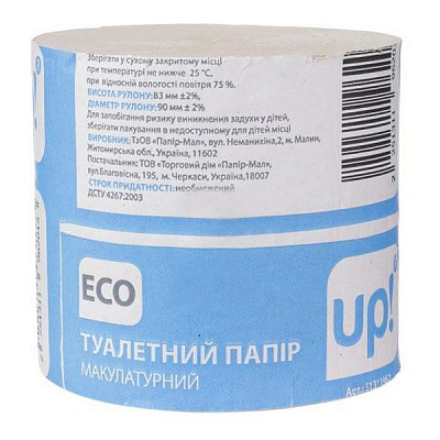 Туалетная бумага UP! (Underprice) Eco однослойная 1 шт.