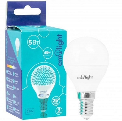 Лампа світлодіодна Emilight 5 Вт G45 матова E14 220 В 4100 К