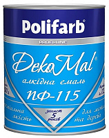 Эмаль Polifarb алкидная DekoMal ПФ-115 желтый глянец 0.9кг