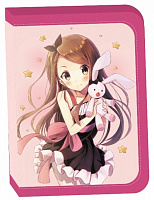Пенал школьный Девочка-зайка 52602746 Lider розовый с рисунком