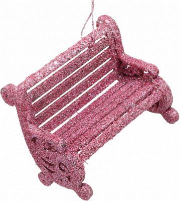Декоративная подвеска Скамейка 9 см розовый HFK918P