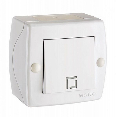 Вимикач одноклавішний Mono Octans без підсвітки 10 А 250В білий 104-010101-100