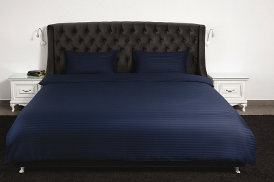Комплект постільної білизни двоспальний євро 37 синій IDEAL TEXTILE