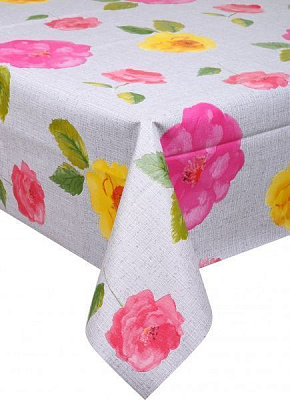 Скатерть Премиум на нетканной основе 140x200 см светло-серый с принтом УкрСкат 