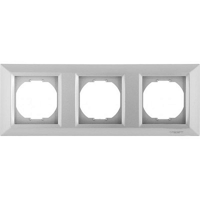 Рамка трехместная UP! (Underprice) Vesta горизонтальная светло-серый