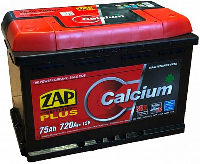 Акумулятор автомобільний ZAP Plus 6СТ 75Ah 720A 12V «+» праворуч