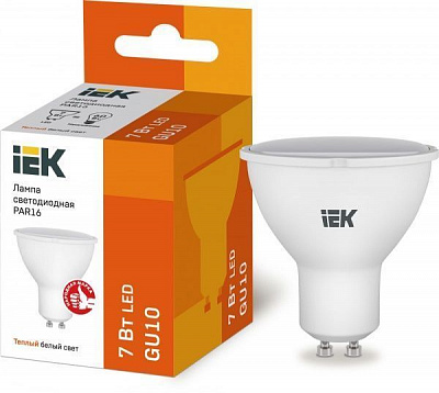 Лампа светодиодная IEK 7 Вт MR16 матовая GU10 220 В 3000 К 