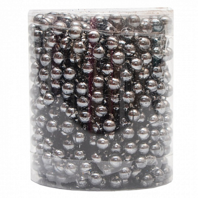 Бусы для елки Девилон 250522 6мм 6 м серый