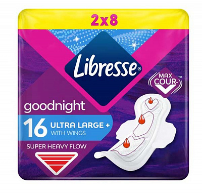 Прокладки гигиенические Libresse Ultra Goodnight Large 16 шт.