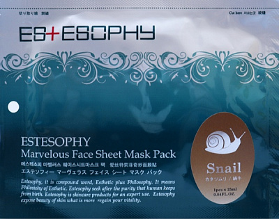 Маска тканинна для обличчя Sarangsae Estesophy Marvelous Sheet Snail 25 мл