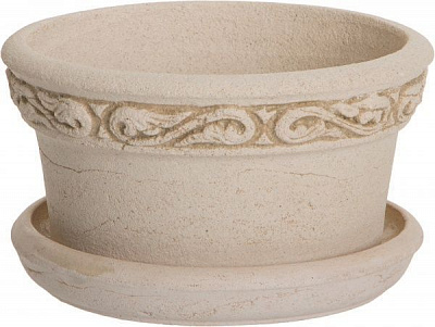 Горшок шамотный Плошка Тамянка №2 81 круглый 5,4л кремовый 