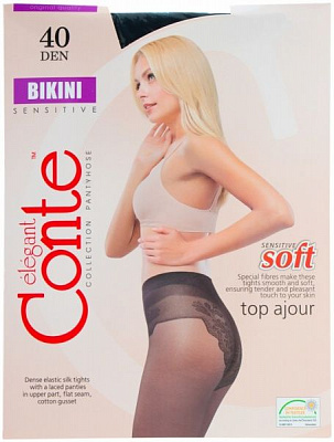 Колготки Conte BIKINI 40 den nero р. 3 чорний