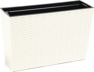 Горшок для цветов Lamela Вербена ротанг прямоугольный 37,5л белый 