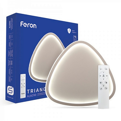 Светильник потолочный Feron AL6090 60W TRIANGLE белый матовый 3000-4500-6000 К 