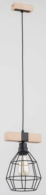 Подвес ALFA Fibia 1x60 Вт E27 черный/дерево 60612 