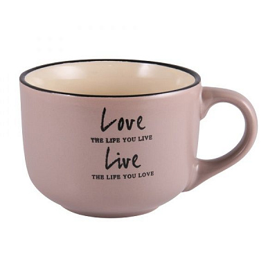 Чашка Love&Live Gray джамбо 560 мл M0420-L349G Milika