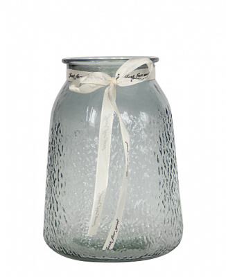 Ваза скляна Crystal Shelly (83000261/4) 18,5 см сіра