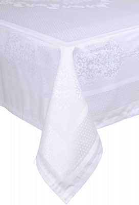 Скатерть Caramel 160x220 см белый Karna 