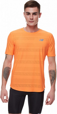 Футболка New Balance Q SPEED JACQUARD SS MT13277VIB р.XL оранжевый