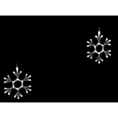 Гирлянда-штора внешняя с 6 снежинок 144 лампы 1.5 м белая