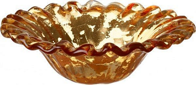 Фруктовниця Disco Costole 24 см бурштиновий із золотим Antonio Tammaro