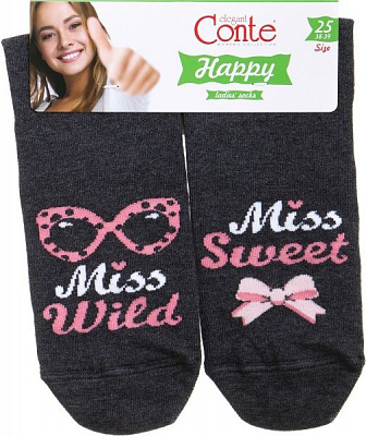 Шкарпетки Conte HAPPY 17С-21СП 127 р. 25 темно-сірий 1 шт.