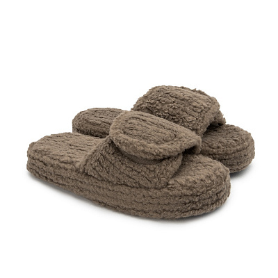 Тапки домашние Twins HS флис/липучка на платформе 12706 р.36/37 коричневый