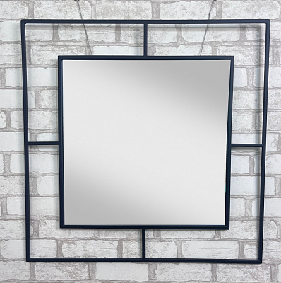 Зеркало в алюминиевой раме квадрат/квадрат в метал.раме 70х70 (ЕС-01010) TM30100 черное